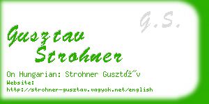 gusztav strohner business card